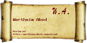 Wertheim Abod névjegykártya